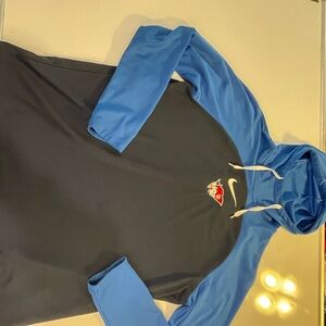 Nike Black and Blue Hoodie with Logo